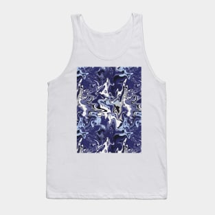 Ocean Deep Marble - Digital Paint Spill Tank Top